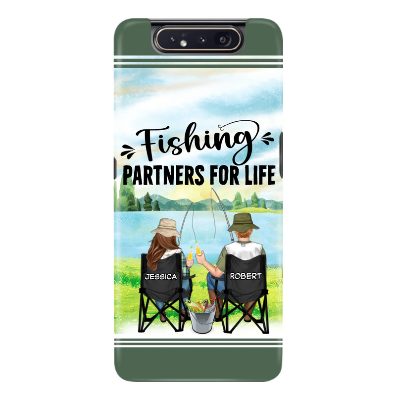 Custom Personalized Fishing Couple Phone Case - Gift Idea for Couple - Fishing Partners For Life - Case For iPhone/Samsung