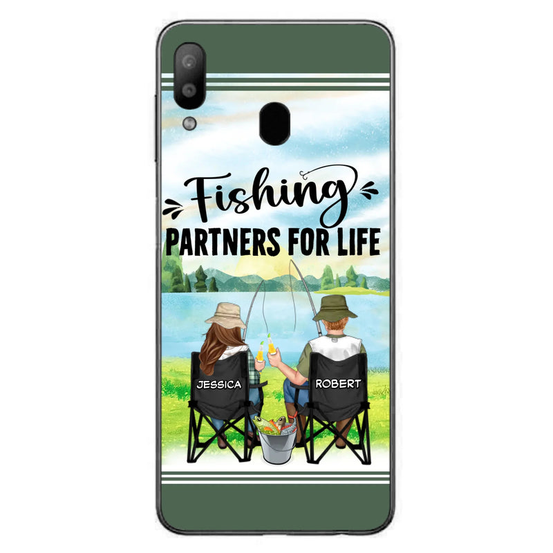 Custom Personalized Fishing Couple Phone Case - Gift Idea for Couple - Fishing Partners For Life - Case For iPhone/Samsung