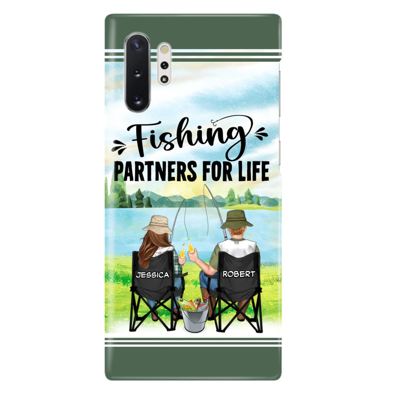Custom Personalized Fishing Couple Phone Case - Gift Idea for Couple - Fishing Partners For Life - Case For iPhone/Samsung