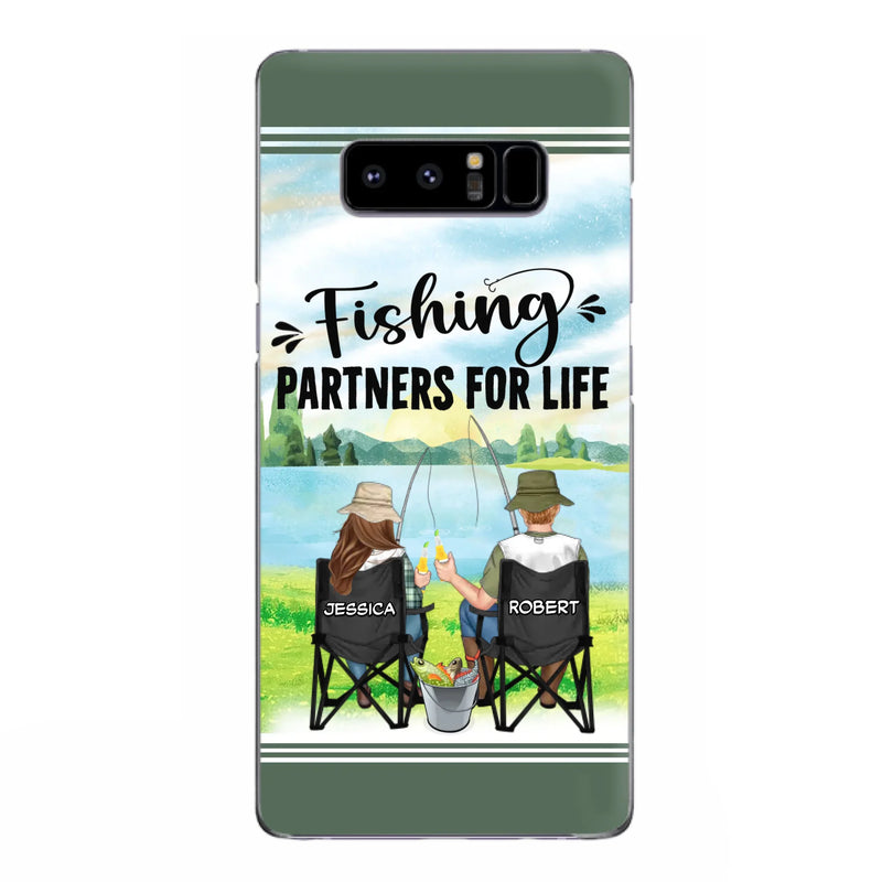 Custom Personalized Fishing Couple Phone Case - Gift Idea for Couple - Fishing Partners For Life - Case For iPhone/Samsung