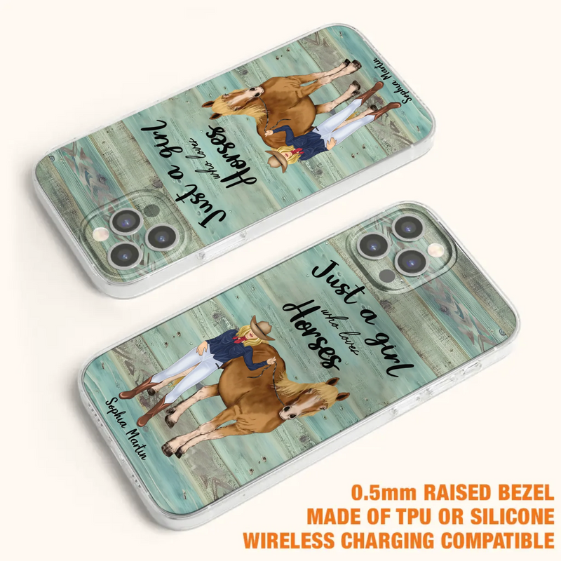 Custom Personalized Horse Lady Phone Case - Gift Idea For Horse Lovers - Just A Girl Who Loves Horses - Case For iPhone/Samsung