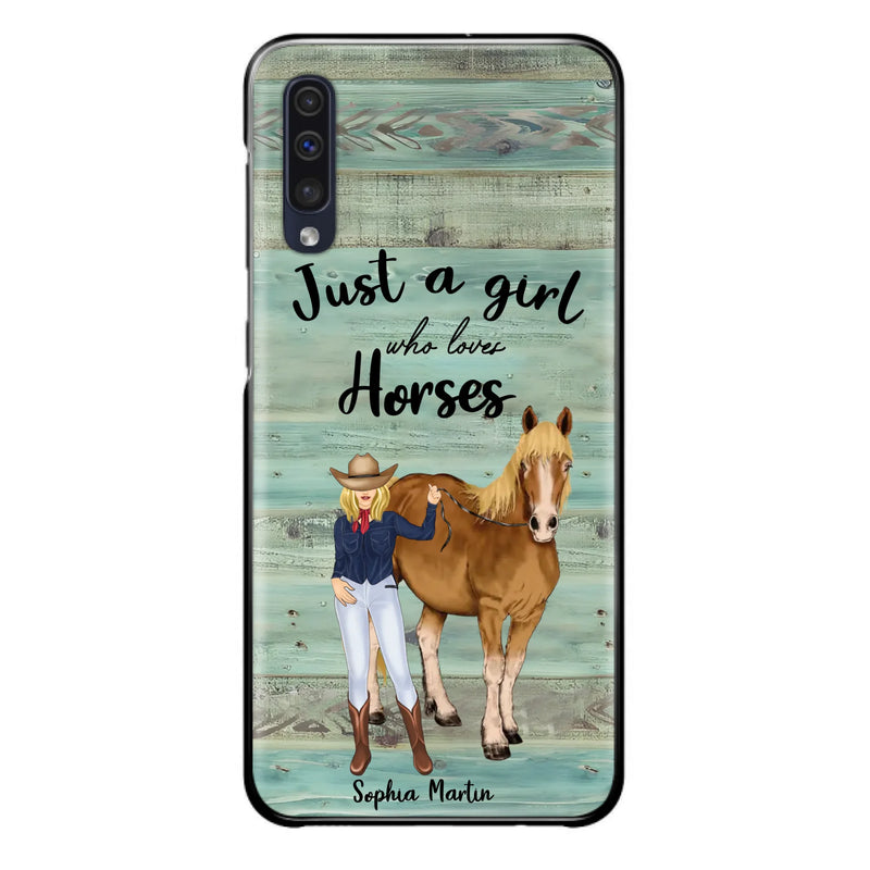 Custom Personalized Horse Lady Phone Case - Gift Idea For Horse Lovers - Just A Girl Who Loves Horses - Case For iPhone/Samsung