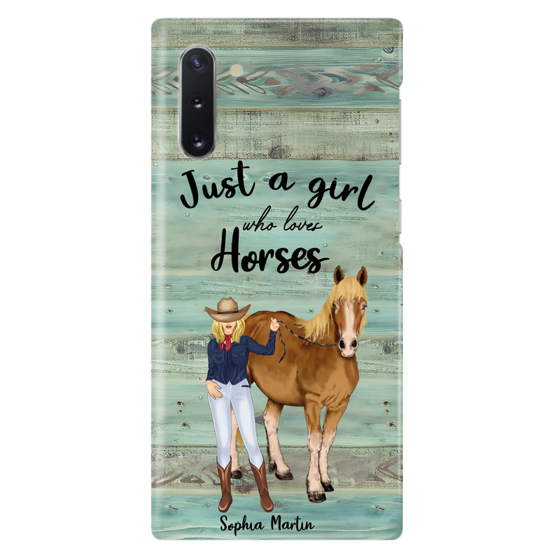 Custom Personalized Horse Lady Phone Case - Gift Idea For Horse Lovers - Just A Girl Who Loves Horses - Case For iPhone/Samsung
