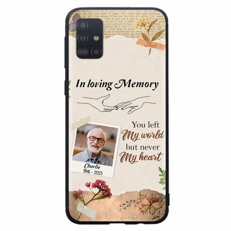 Custom Personalized Memorial Phone Case - Memorial Gift Idea For Family - Case For iPhone/Samsung - You Left My World But Never My Heart