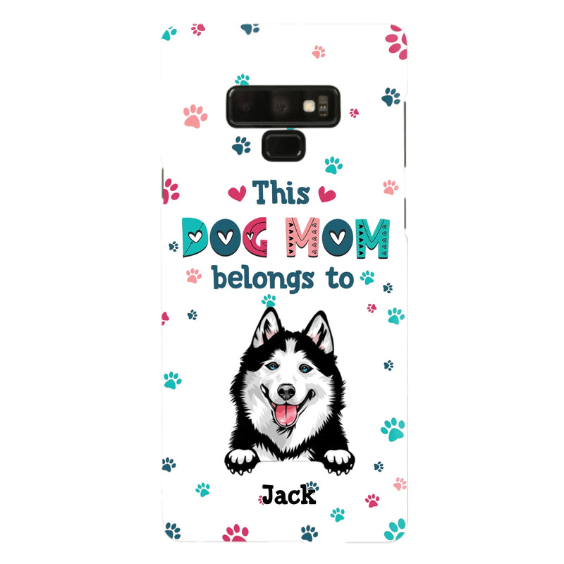Custom Personalized Dog Phone Case For iPhone And Samsung - Gift Idea For Dog Lover - Up to 6 Dogs - This Dog Mom Belongs To