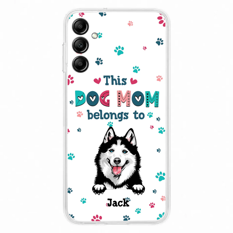 Custom Personalized Dog Phone Case For iPhone And Samsung - Gift Idea For Dog Lover - Up to 6 Dogs - This Dog Mom Belongs To