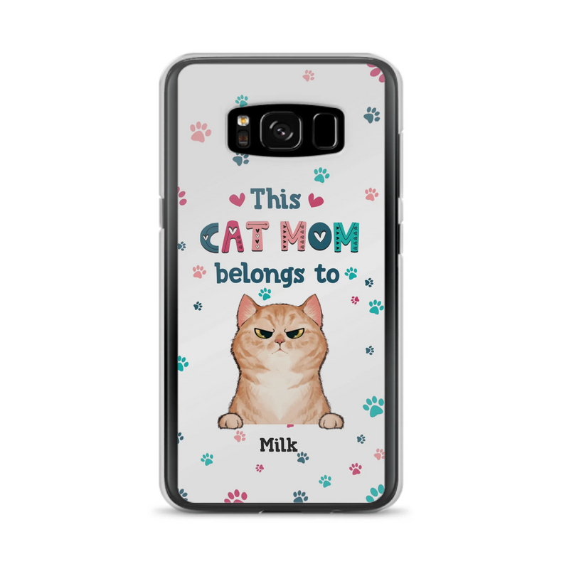 Custom Personalized Cat Phone Case For iPhone And Samsung - Gift Idea For Cat Lover - Up to 6 Cats - This Cat Mom Belongs To