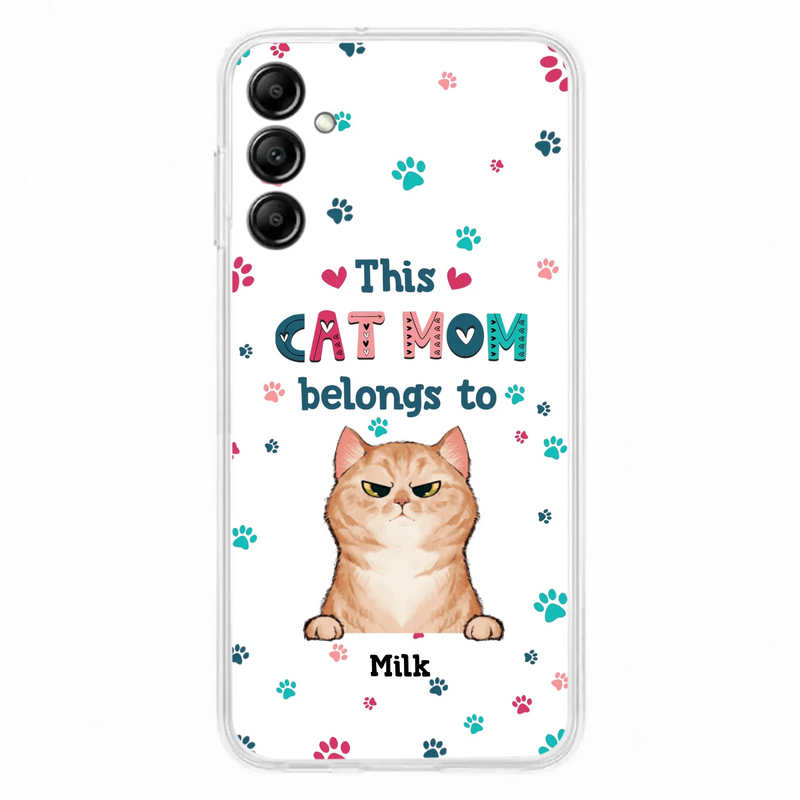 Custom Personalized Cat Phone Case For iPhone And Samsung - Gift Idea For Cat Lover - Up to 6 Cats - This Cat Mom Belongs To