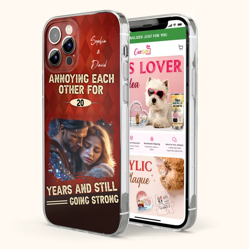 Personalized Couple Photo Phone Case - Gift Idea For Couple - Annoying Each Other For 20 Years And Still Going Strong - Case For iPhone/Samsung