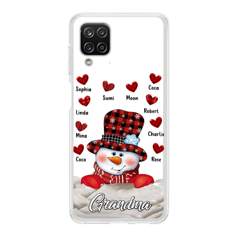 Personalized Snowman Grandma Phone Case - Christmas Gift Idea For Grandma - Up to 10 Kids - Case For iPhone/Samsung