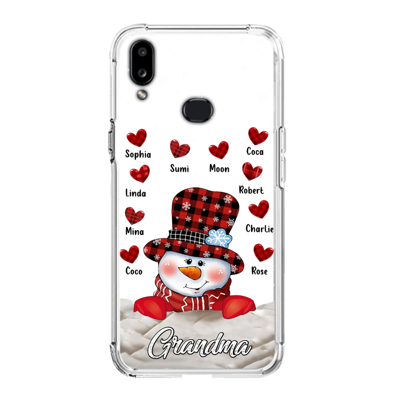 Personalized Snowman Grandma Phone Case - Christmas Gift Idea For Grandma - Up to 10 Kids - Case For iPhone/Samsung