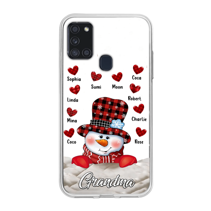 Personalized Snowman Grandma Phone Case - Christmas Gift Idea For Grandma - Up to 10 Kids - Case For iPhone/Samsung