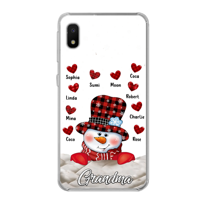 Personalized Snowman Grandma Phone Case - Christmas Gift Idea For Grandma - Up to 10 Kids - Case For iPhone/Samsung