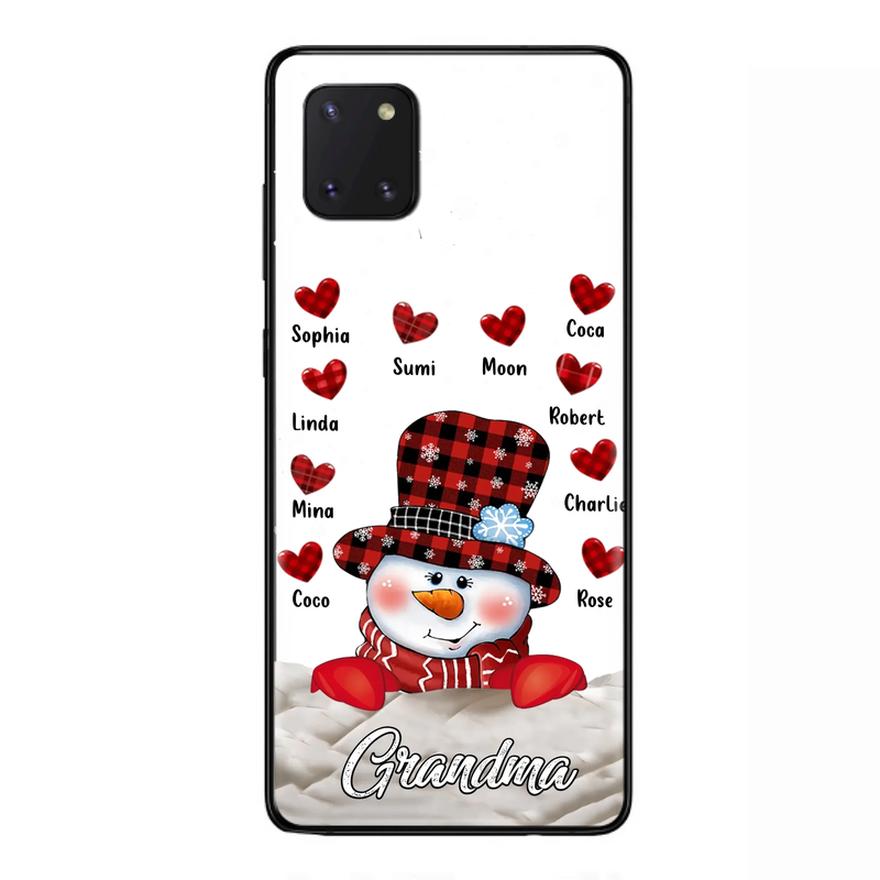 Personalized Snowman Grandma Phone Case - Christmas Gift Idea For Grandma - Up to 10 Kids - Case For iPhone/Samsung