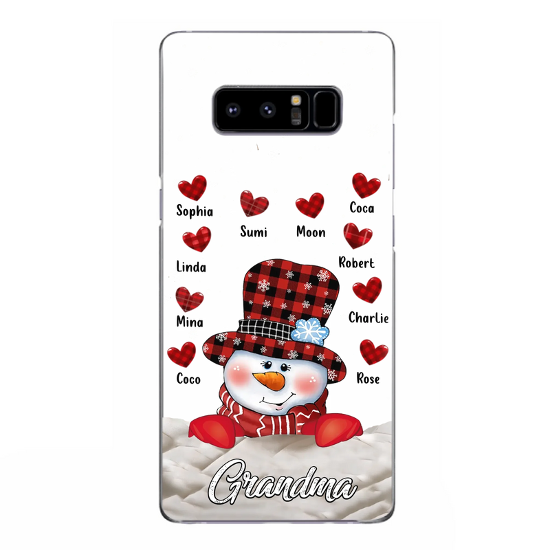 Personalized Snowman Grandma Phone Case - Christmas Gift Idea For Grandma - Up to 10 Kids - Case For iPhone/Samsung