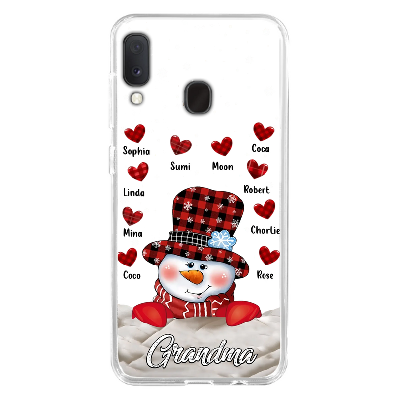 Personalized Snowman Grandma Phone Case - Christmas Gift Idea For Grandma - Up to 10 Kids - Case For iPhone/Samsung