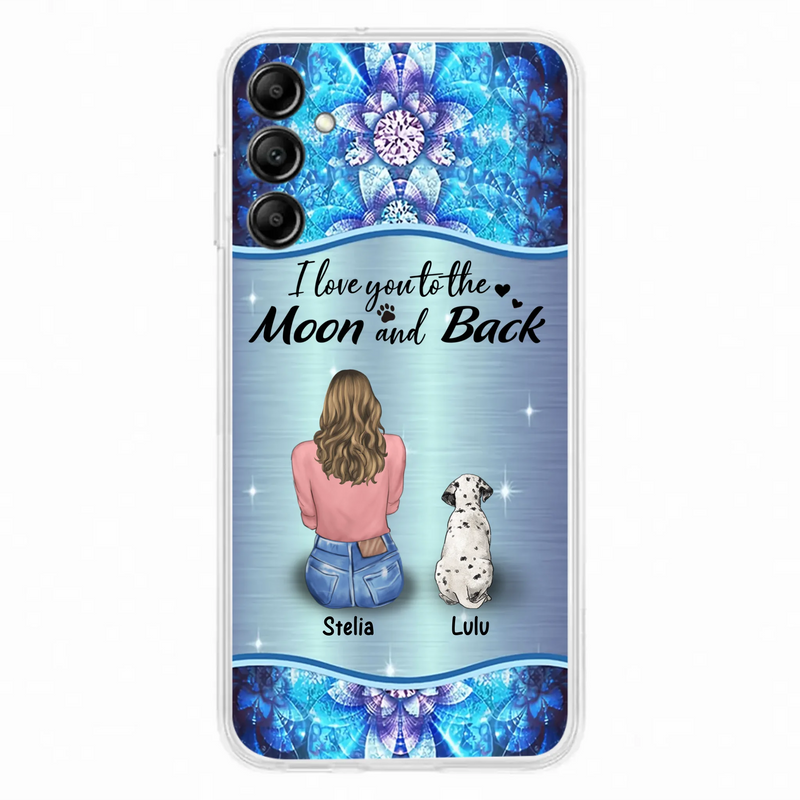 Personalized Dog Mom Phone Case - Upto 4 Dogs -Gift Idea For Dog Owners - I Love You To The Moon And Back - Case For iPhone/Samsung
