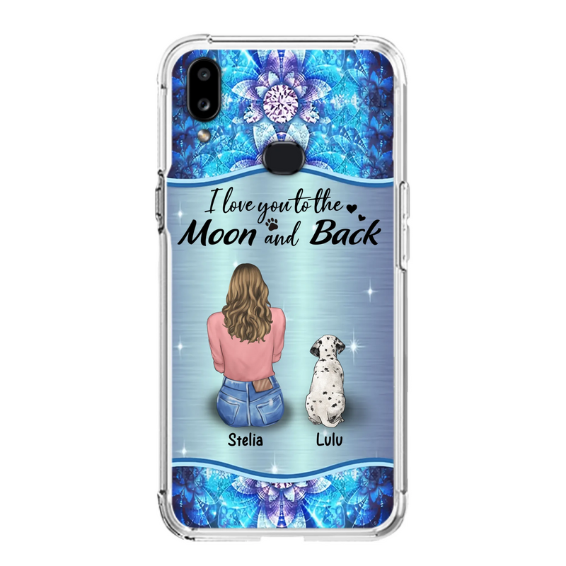 Personalized Dog Mom Phone Case - Upto 4 Dogs -Gift Idea For Dog Owners - I Love You To The Moon And Back - Case For iPhone/Samsung