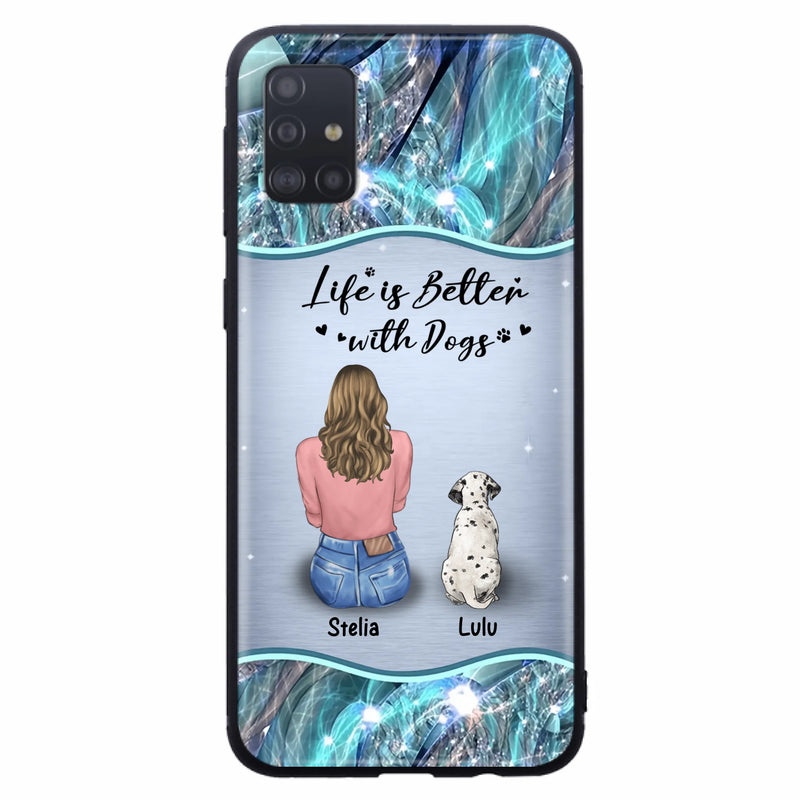 Personalized Dog Mom Phone Case - Upto 4 Dogs -Gift Idea For Dog Owners - Life Is Better With Dogs - Case For iPhone/Samsung