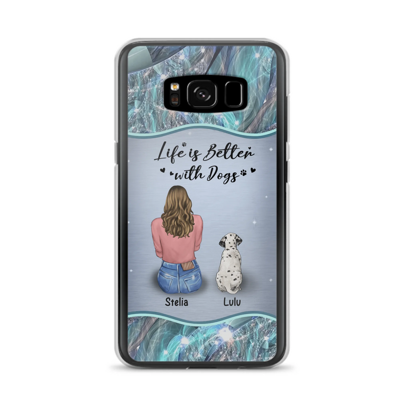 Personalized Dog Mom Phone Case - Upto 4 Dogs -Gift Idea For Dog Owners - Life Is Better With Dogs - Case For iPhone/Samsung