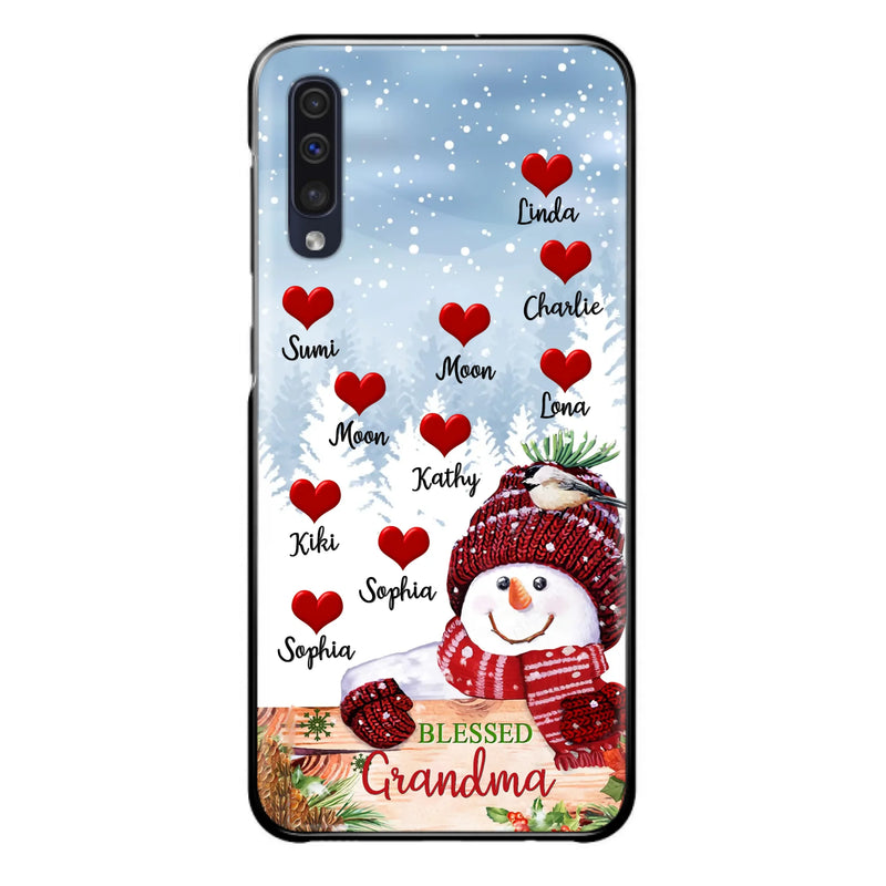 Personalized Snowman Grandma Phone Case - Christmas Gift Idea For Grandma - Up to 10 Kids - Case For iPhone/Samsung - Blessed Grandma