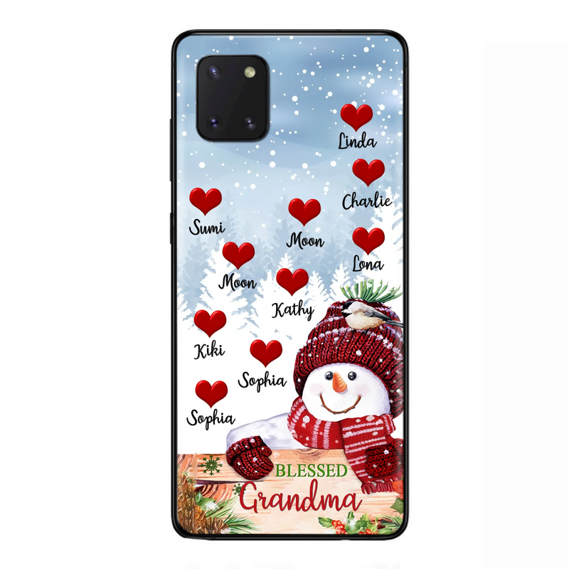 Personalized Snowman Grandma Phone Case - Christmas Gift Idea For Grandma - Up to 10 Kids - Case For iPhone/Samsung - Blessed Grandma