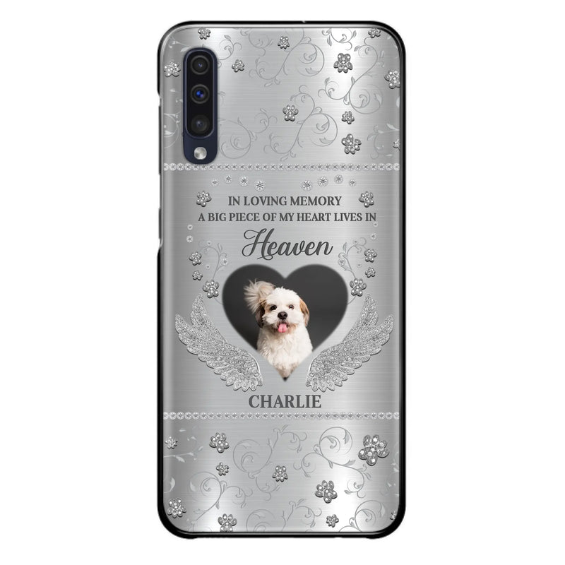 Personalized Memorial Phone Case - Upload Photo - Memorial Gift Idea For Pet Lover - A Big Piece Of My Heart Lives In Heaven - Case For iPhone/Samsung