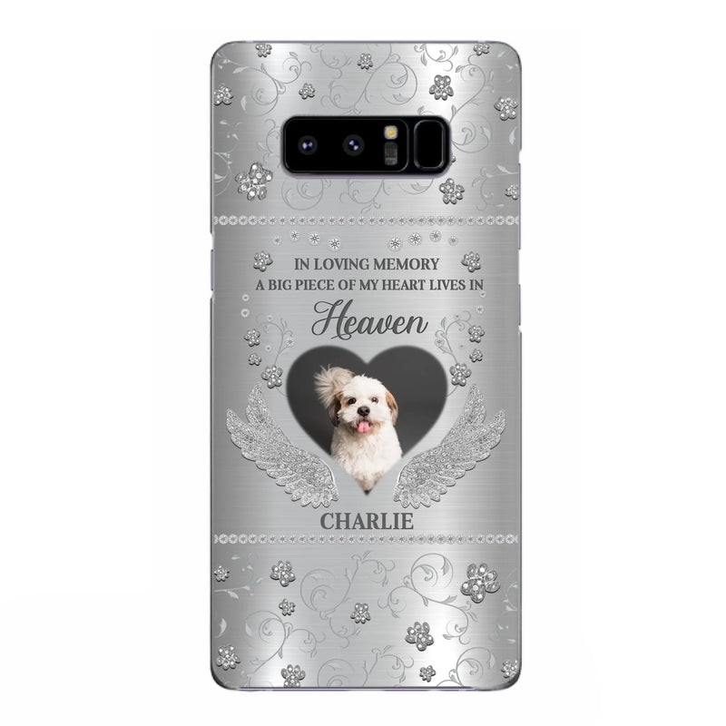 Personalized Memorial Phone Case - Upload Photo - Memorial Gift Idea For Pet Lover - A Big Piece Of My Heart Lives In Heaven - Case For iPhone/Samsung