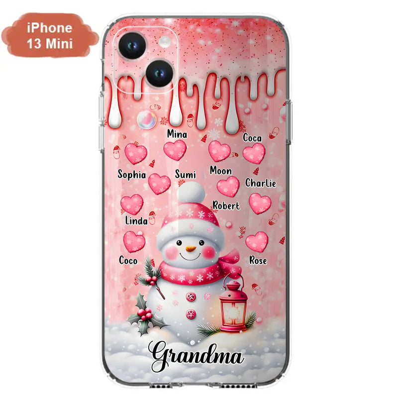 Personalized Snowman Grandma Phone Case - Christmas Gift Idea For Grandma - Up to 10 Kids - Case For iPhone/Samsung - Grandma