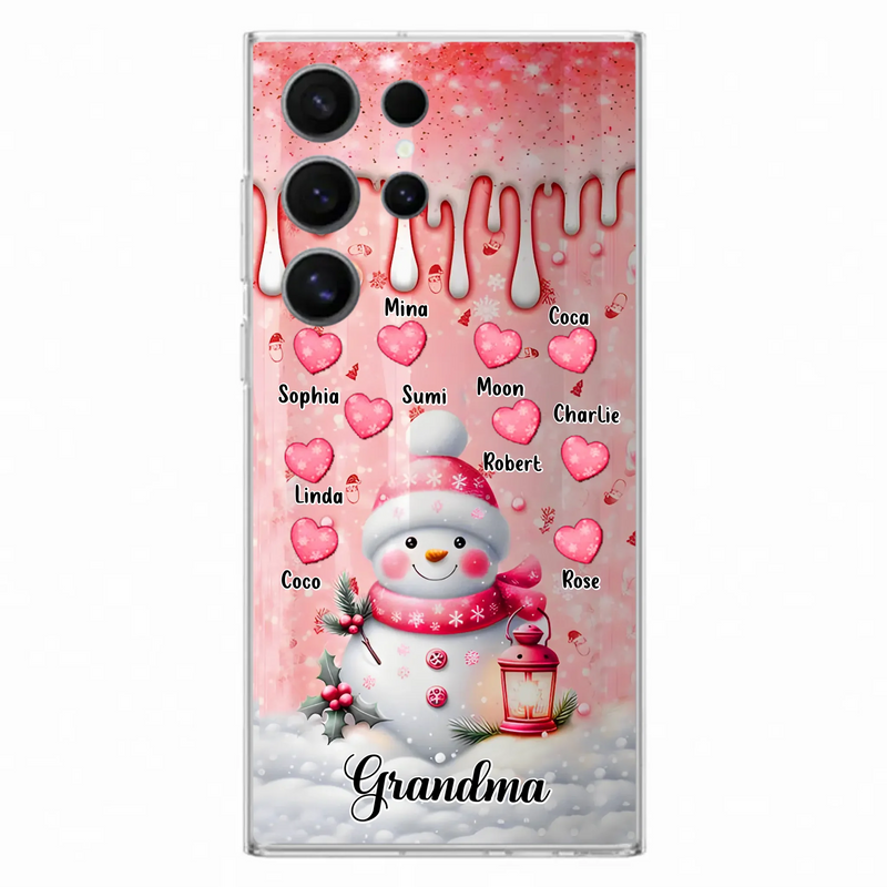 Personalized Snowman Grandma Phone Case - Christmas Gift Idea For Grandma - Up to 10 Kids - Case For iPhone/Samsung - Grandma