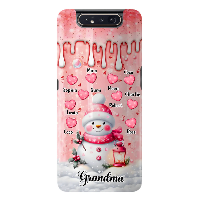 Personalized Snowman Grandma Phone Case - Christmas Gift Idea For Grandma - Up to 10 Kids - Case For iPhone/Samsung - Grandma