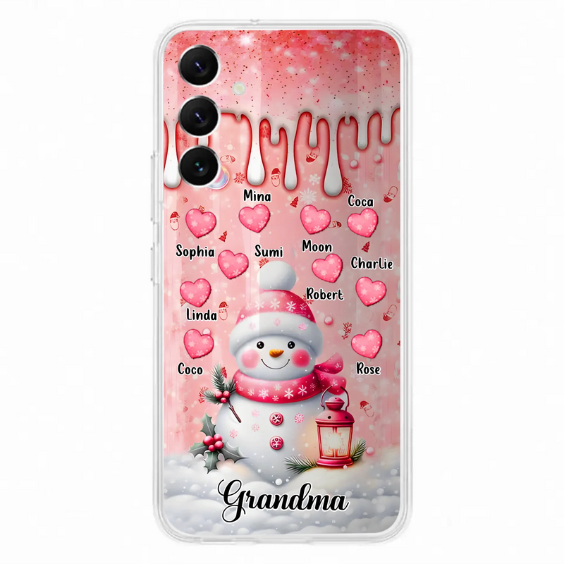 Personalized Snowman Grandma Phone Case - Christmas Gift Idea For Grandma - Up to 10 Kids - Case For iPhone/Samsung - Grandma