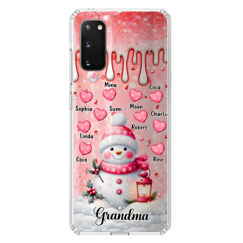 Personalized Snowman Grandma Phone Case - Christmas Gift Idea For Grandma - Up to 10 Kids - Case For iPhone/Samsung - Grandma