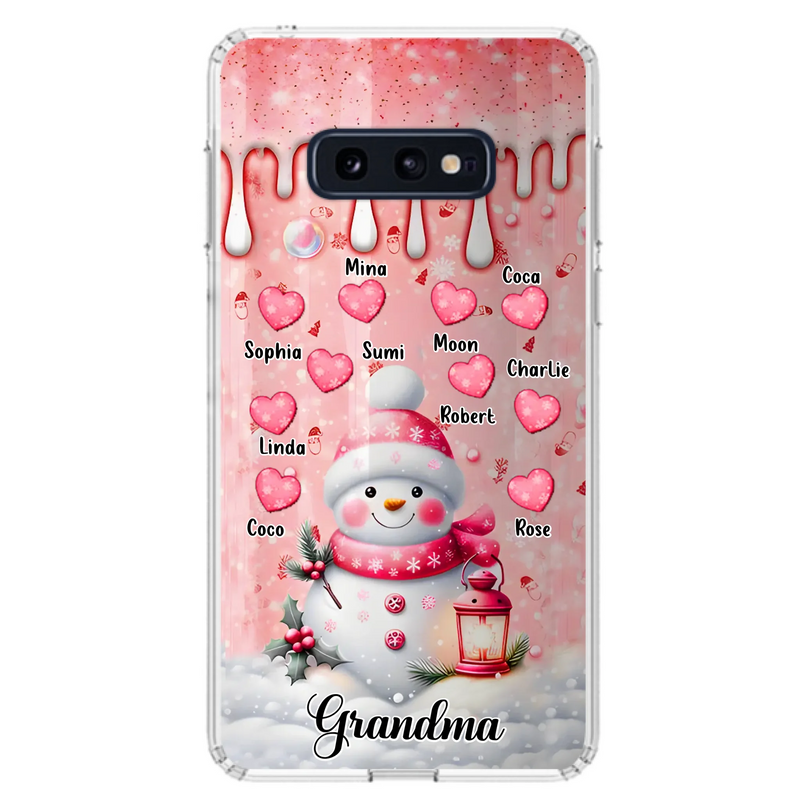 Personalized Snowman Grandma Phone Case - Christmas Gift Idea For Grandma - Up to 10 Kids - Case For iPhone/Samsung - Grandma