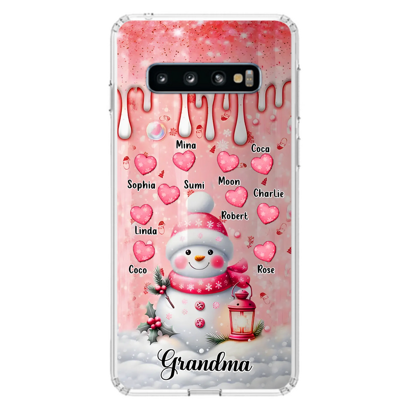 Personalized Snowman Grandma Phone Case - Christmas Gift Idea For Grandma - Up to 10 Kids - Case For iPhone/Samsung - Grandma