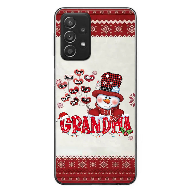 Personalized Snowman Grandma Phone Case - Christmas Gift Idea For Grandma - Up to 10 Kids - Case For iPhone/Samsung