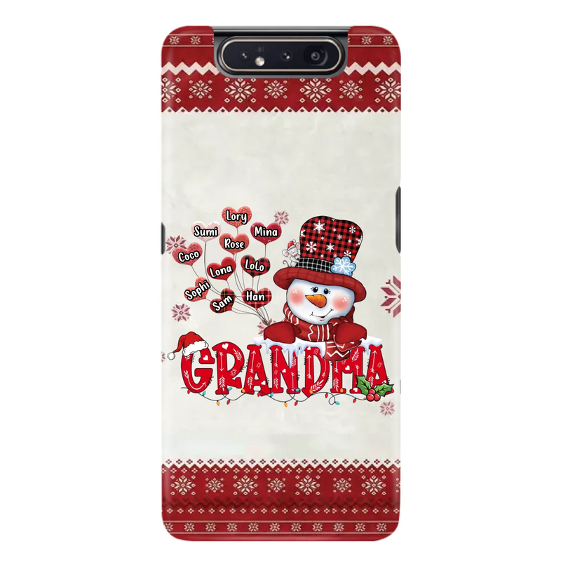 Personalized Snowman Grandma Phone Case - Christmas Gift Idea For Grandma - Up to 10 Kids - Case For iPhone/Samsung