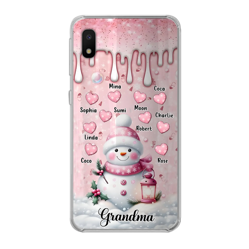 Custom Personalized Snowman Grandma Phone Case - Christmas Gift Idea For Grandma - Up to 10 Kids - Case For iPhone/Samsung - Grandma