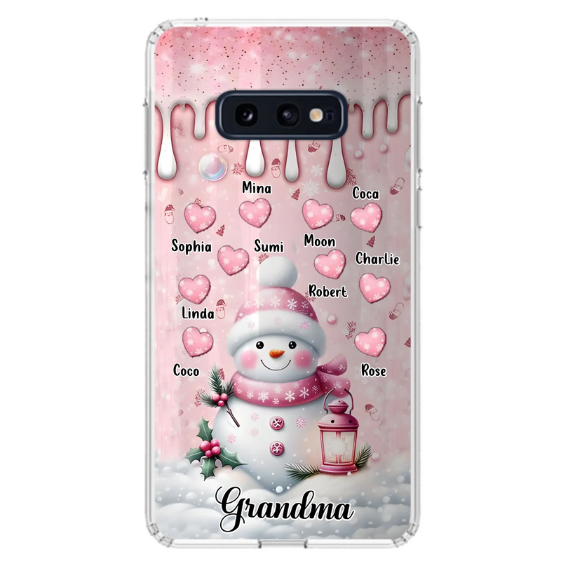 Custom Personalized Snowman Grandma Phone Case - Christmas Gift Idea For Grandma - Up to 10 Kids - Case For iPhone/Samsung - Grandma