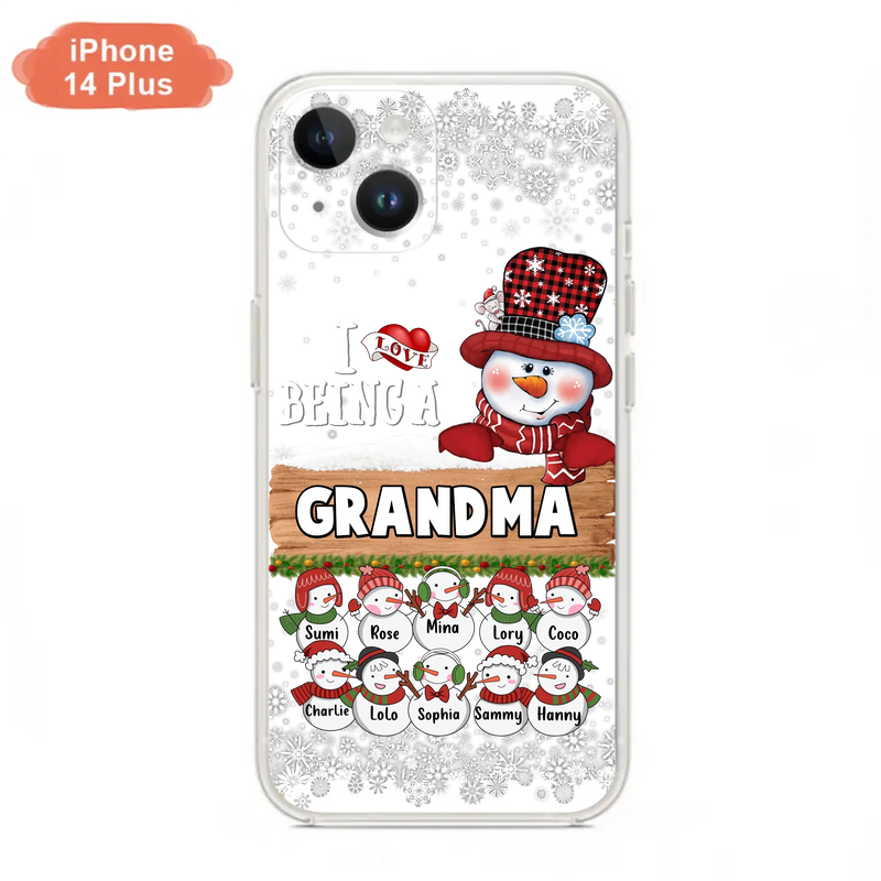 Custom Personalized Grandma Phone Case - Upto 10 Grandkids - Christmas Gift Idea for Grandma - I Love Being A Grandma - Case For iPhone/Samsung