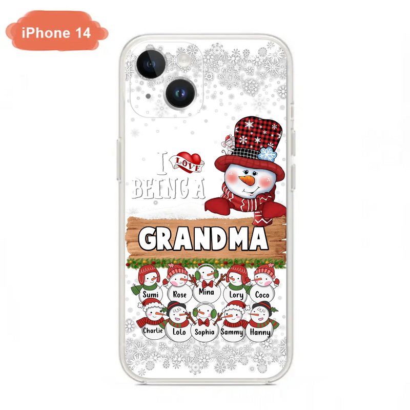 Custom Personalized Grandma Phone Case - Upto 10 Grandkids - Christmas Gift Idea for Grandma - I Love Being A Grandma - Case For iPhone/Samsung