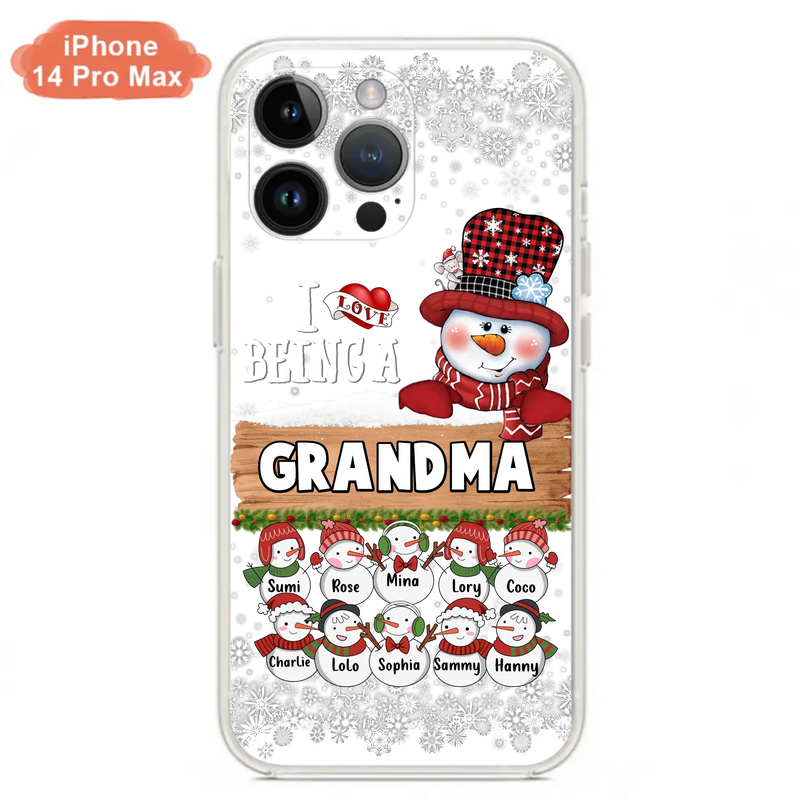 Custom Personalized Grandma Phone Case - Upto 10 Grandkids - Christmas Gift Idea for Grandma - I Love Being A Grandma - Case For iPhone/Samsung