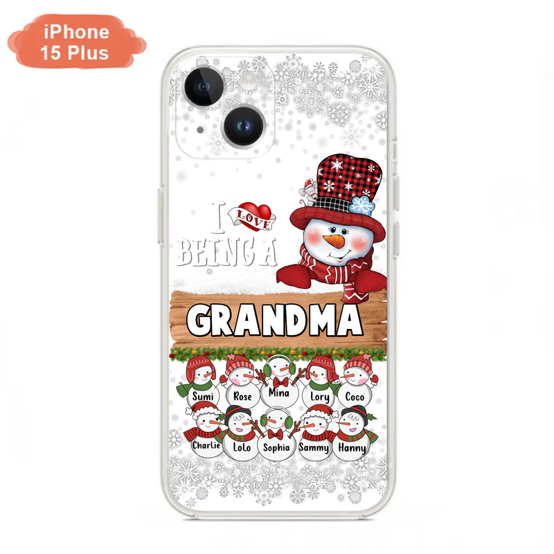 Custom Personalized Grandma Phone Case - Upto 10 Grandkids - Christmas Gift Idea for Grandma - I Love Being A Grandma - Case For iPhone/Samsung