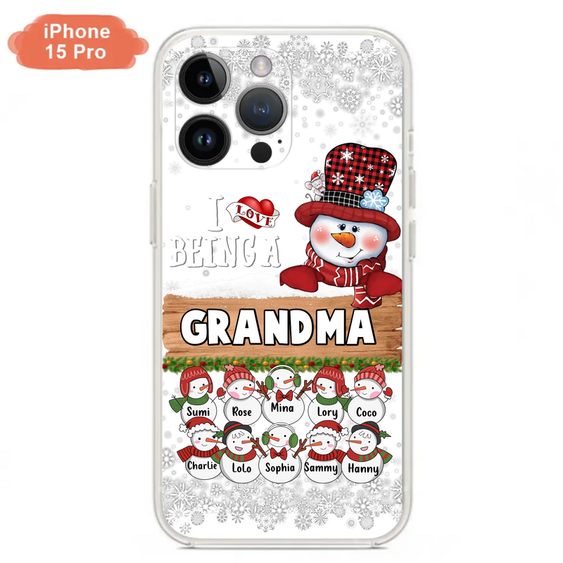 Custom Personalized Grandma Phone Case - Upto 10 Grandkids - Christmas Gift Idea for Grandma - I Love Being A Grandma - Case For iPhone/Samsung