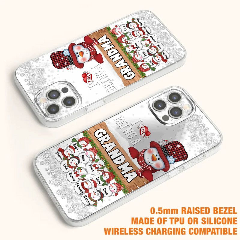 Custom Personalized Grandma Phone Case - Upto 10 Grandkids - Christmas Gift Idea for Grandma - I Love Being A Grandma - Case For iPhone/Samsung