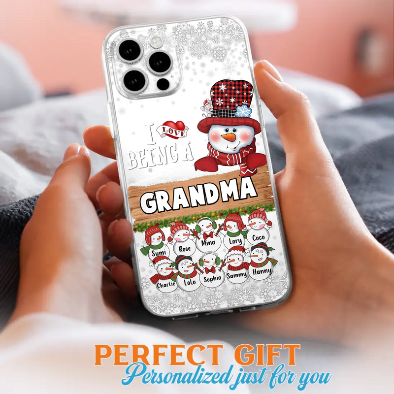 Custom Personalized Grandma Phone Case - Upto 10 Grandkids - Christmas Gift Idea for Grandma - I Love Being A Grandma - Case For iPhone/Samsung