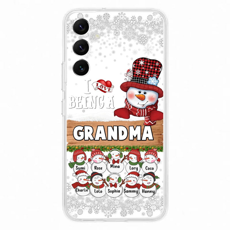 Custom Personalized Grandma Phone Case - Upto 10 Grandkids - Christmas Gift Idea for Grandma - I Love Being A Grandma - Case For iPhone/Samsung