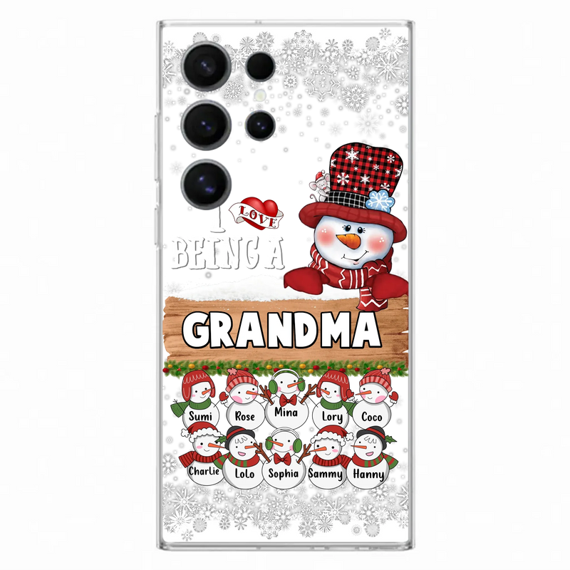 Custom Personalized Grandma Phone Case - Upto 10 Grandkids - Christmas Gift Idea for Grandma - I Love Being A Grandma - Case For iPhone/Samsung