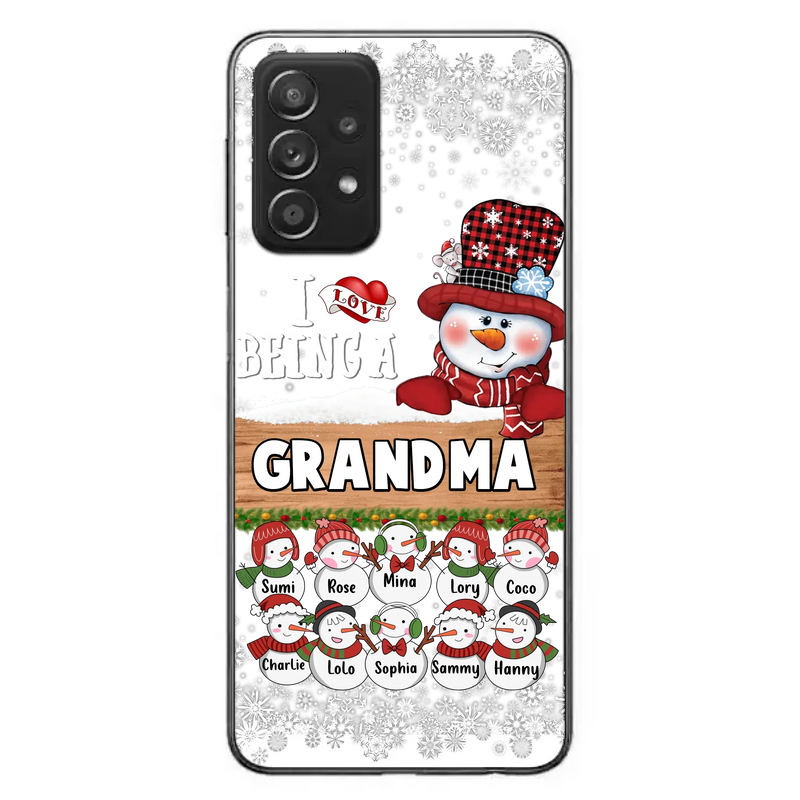 Custom Personalized Grandma Phone Case - Upto 10 Grandkids - Christmas Gift Idea for Grandma - I Love Being A Grandma - Case For iPhone/Samsung