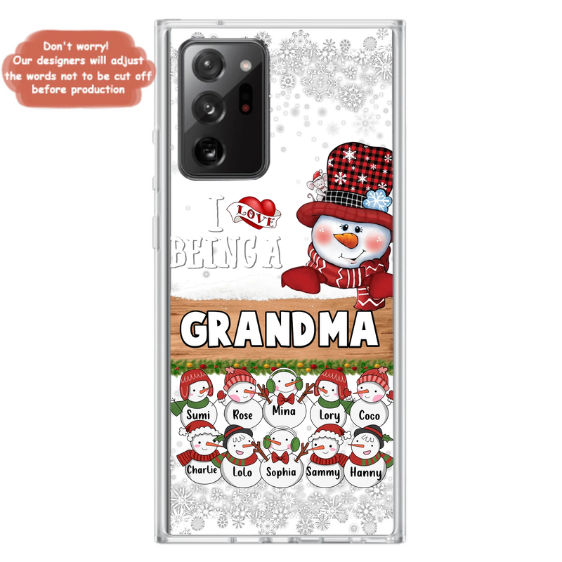 Custom Personalized Grandma Phone Case - Upto 10 Grandkids - Christmas Gift Idea for Grandma - I Love Being A Grandma - Case For iPhone/Samsung